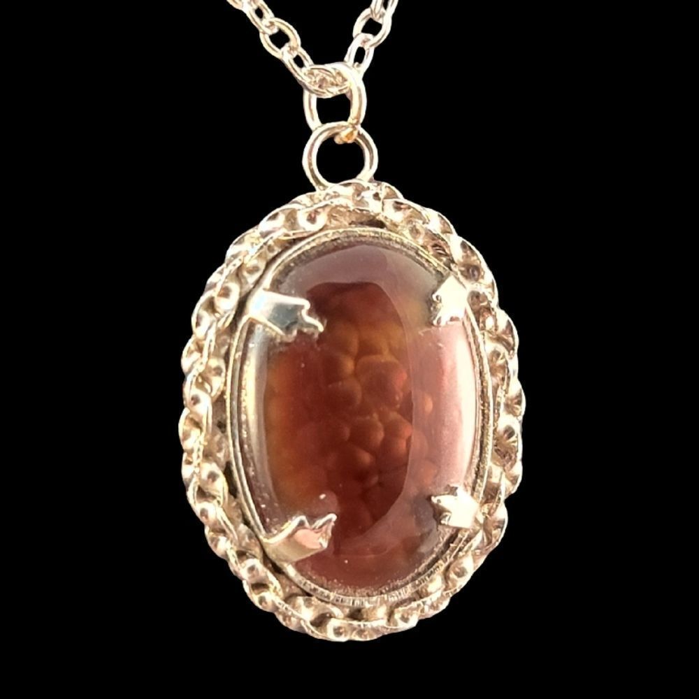 Sterling Mexican Fire Opal Organic Bead Necklace